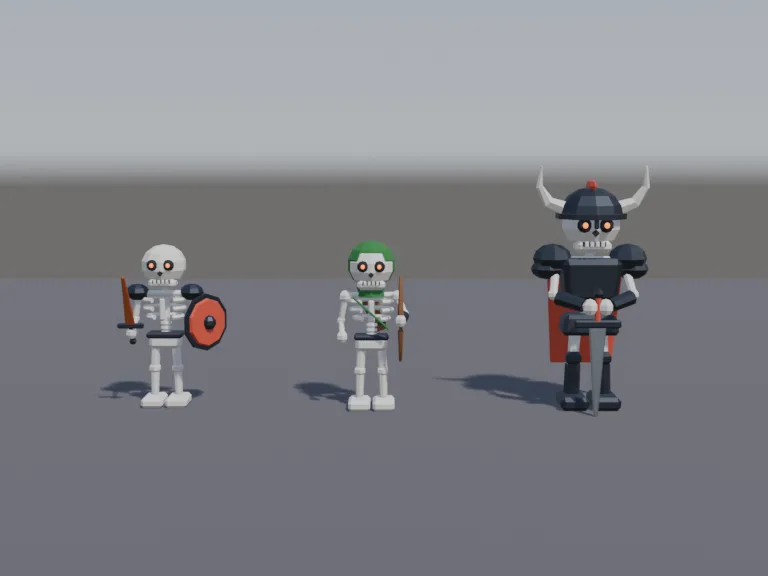 Skeleton Enemy Trio, view 4
