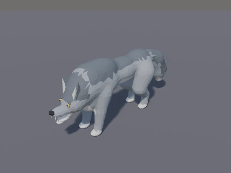 Snarling Grey Wolf, view 3