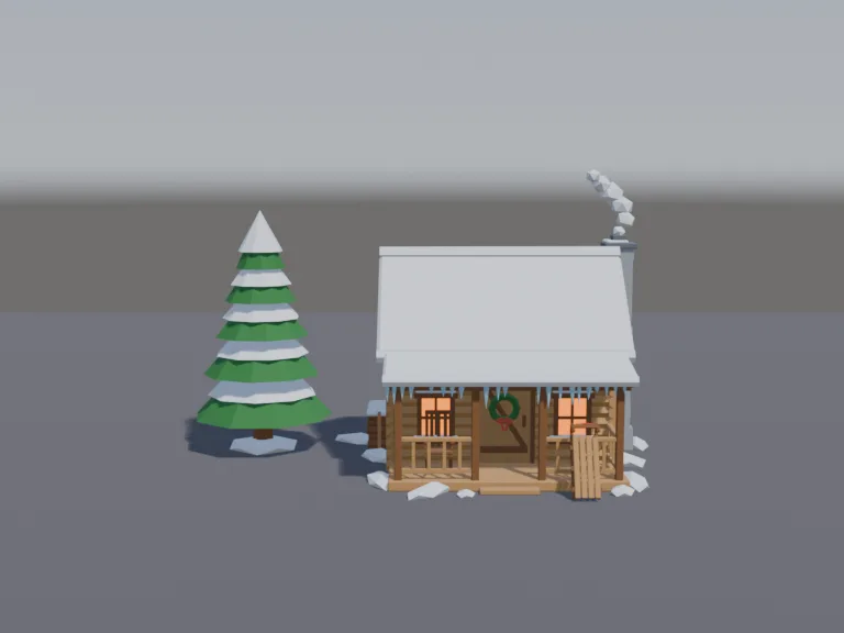Snowy Log Cabin, view 4