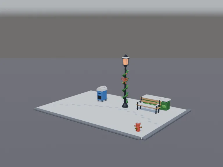 Snowy Town Corner, view 2