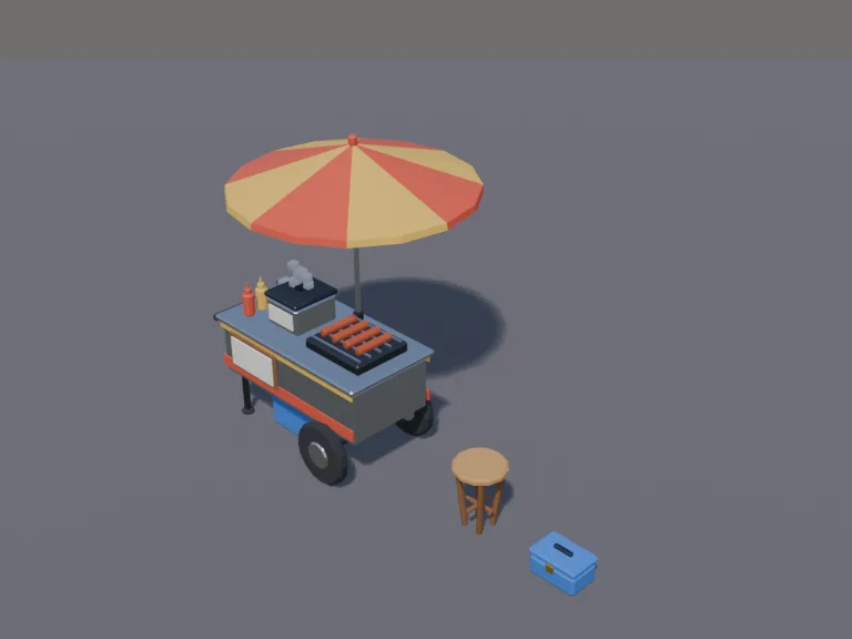 Street Hot Dog Cart, view 3