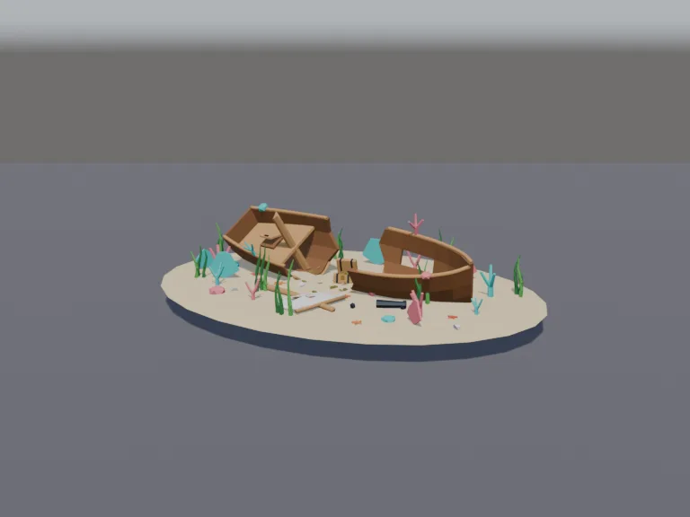Sunken Pirate Shipwreck, view 2