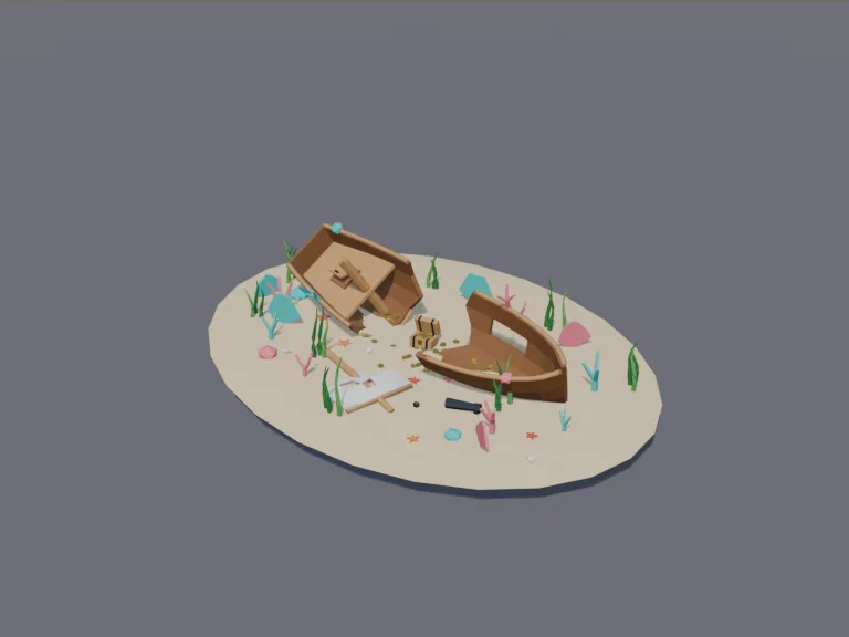 Sunken Pirate Shipwreck, view 3