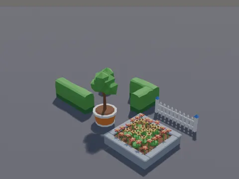 Town Flower Bed Set