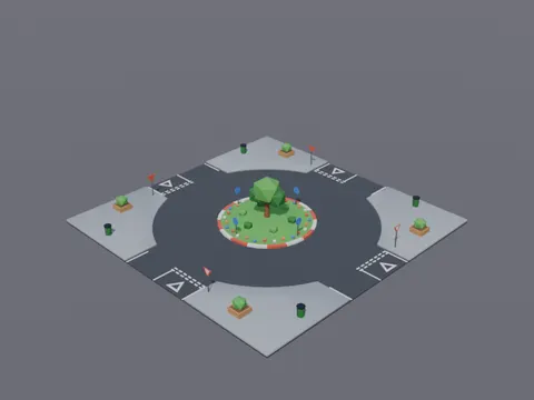 Town Roundabout Island