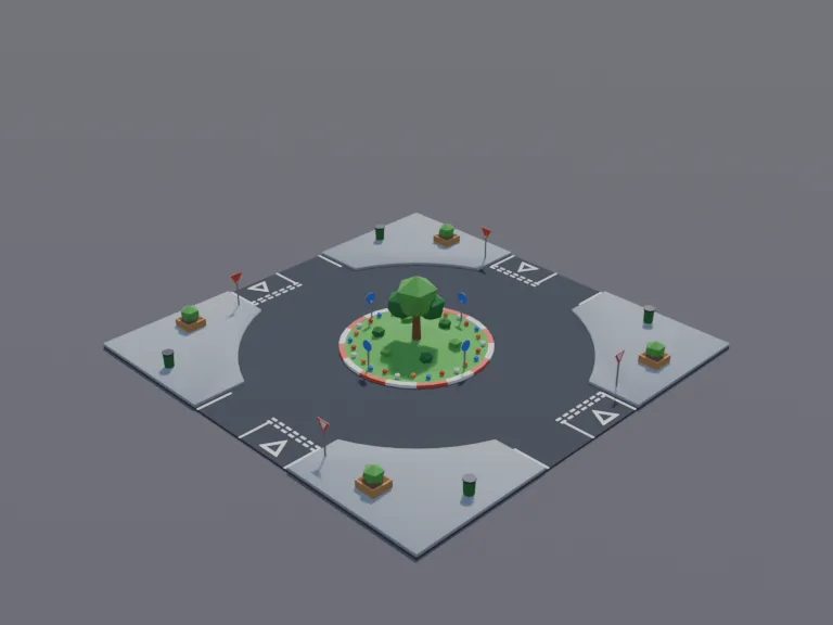 Town Roundabout Island, view 4