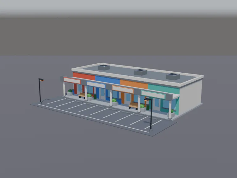 Town Strip Mall Plaza, view 2