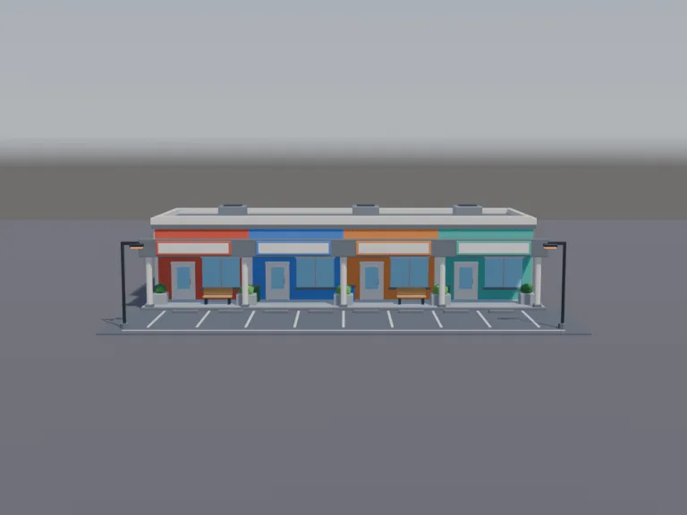 Town Strip Mall Plaza, view 3