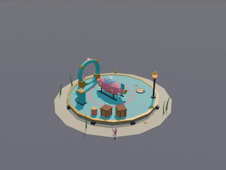 Undersea Submarine Dock, view 4