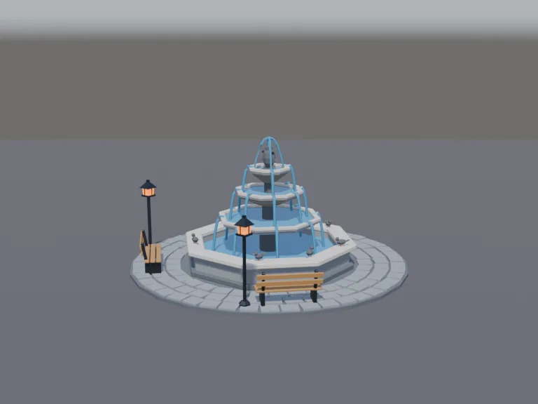 Village Square Fountain, view 2