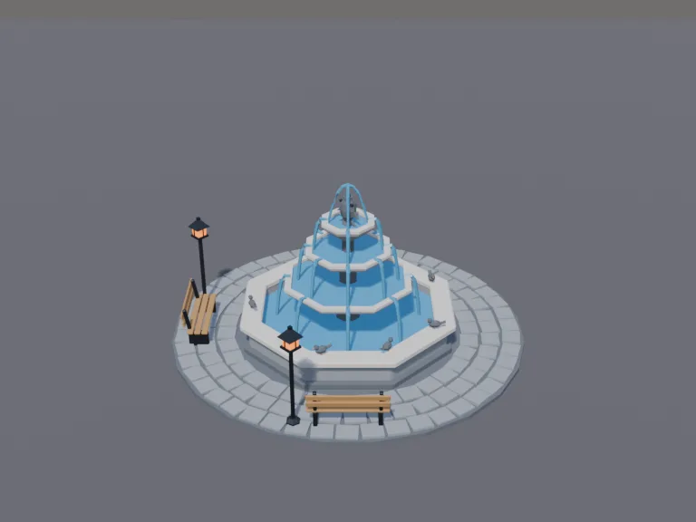 Village Square Fountain, view 3