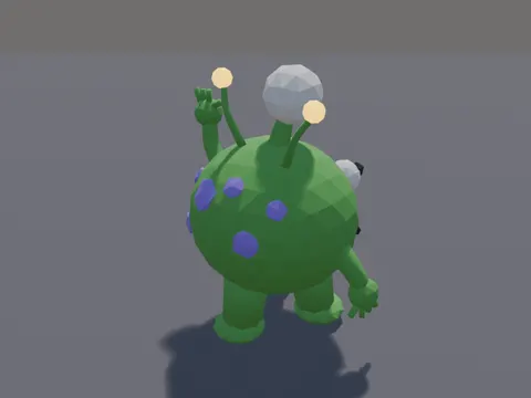 Waving Green Alien