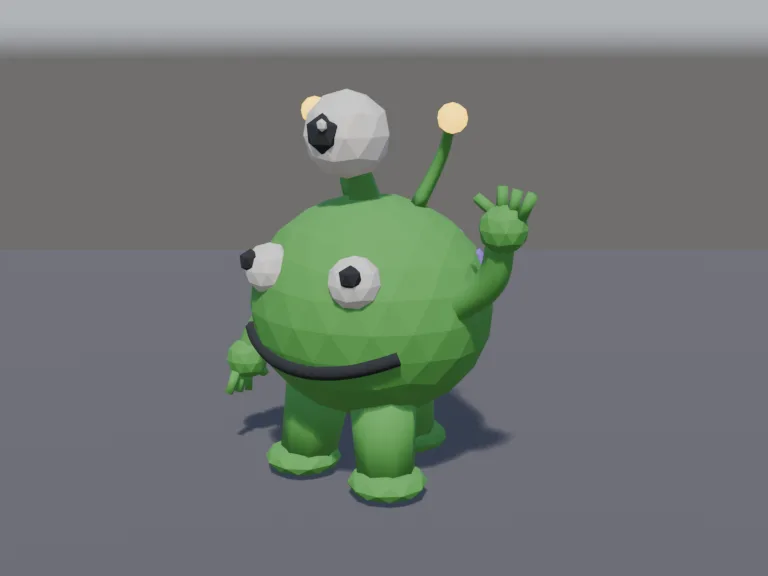 Waving Green Alien, view 2