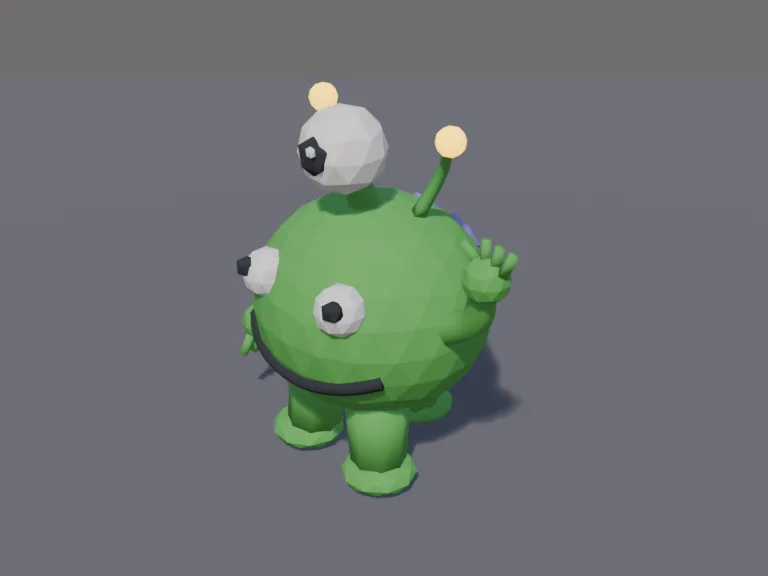 Waving Green Alien, view 3