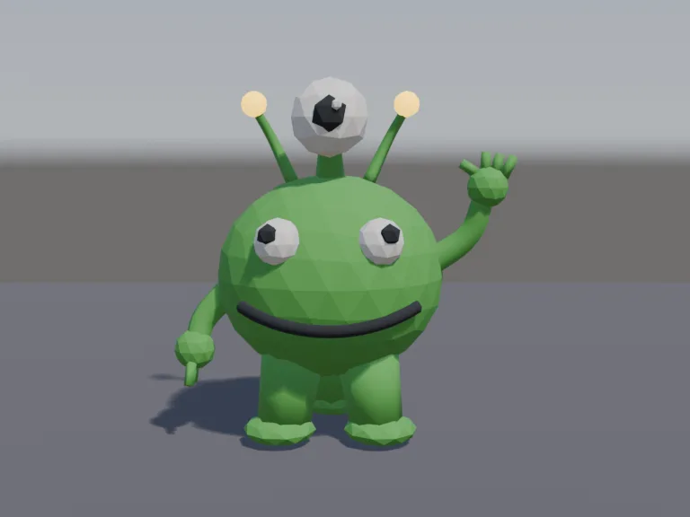 Waving Green Alien, view 4