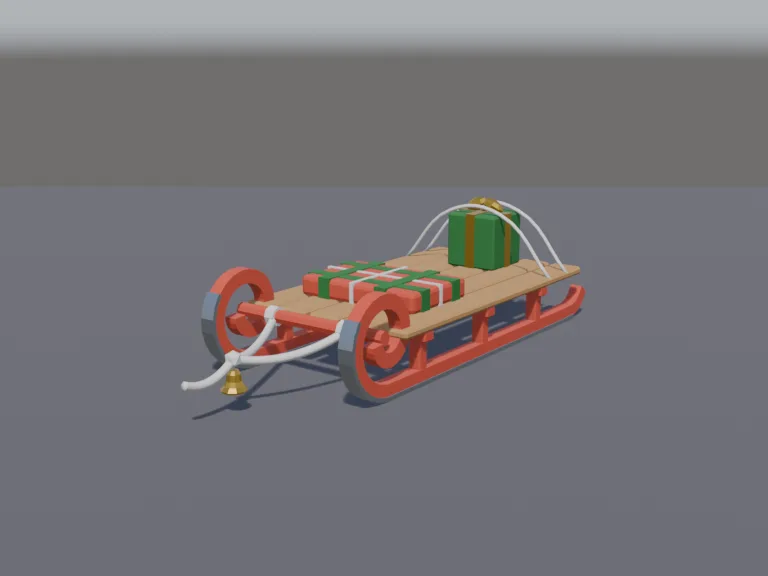 Wooden Winter Sled, view 2