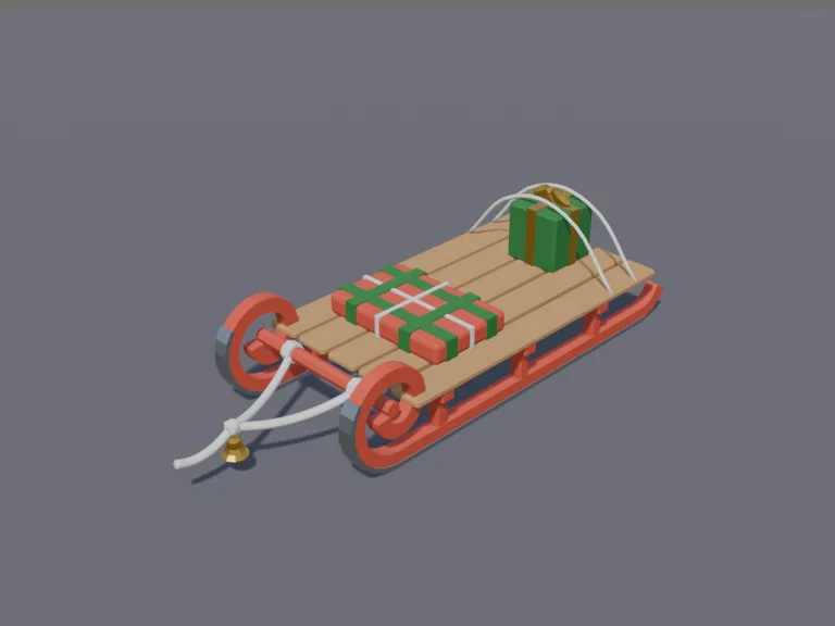 Wooden Winter Sled, view 3